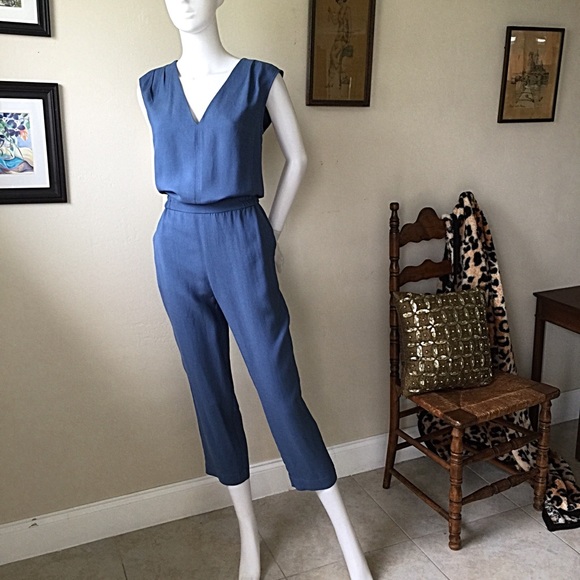 J. Crew Pants - J Crew Drapey Oxford Jumpsuit In Periwinkle Size 4